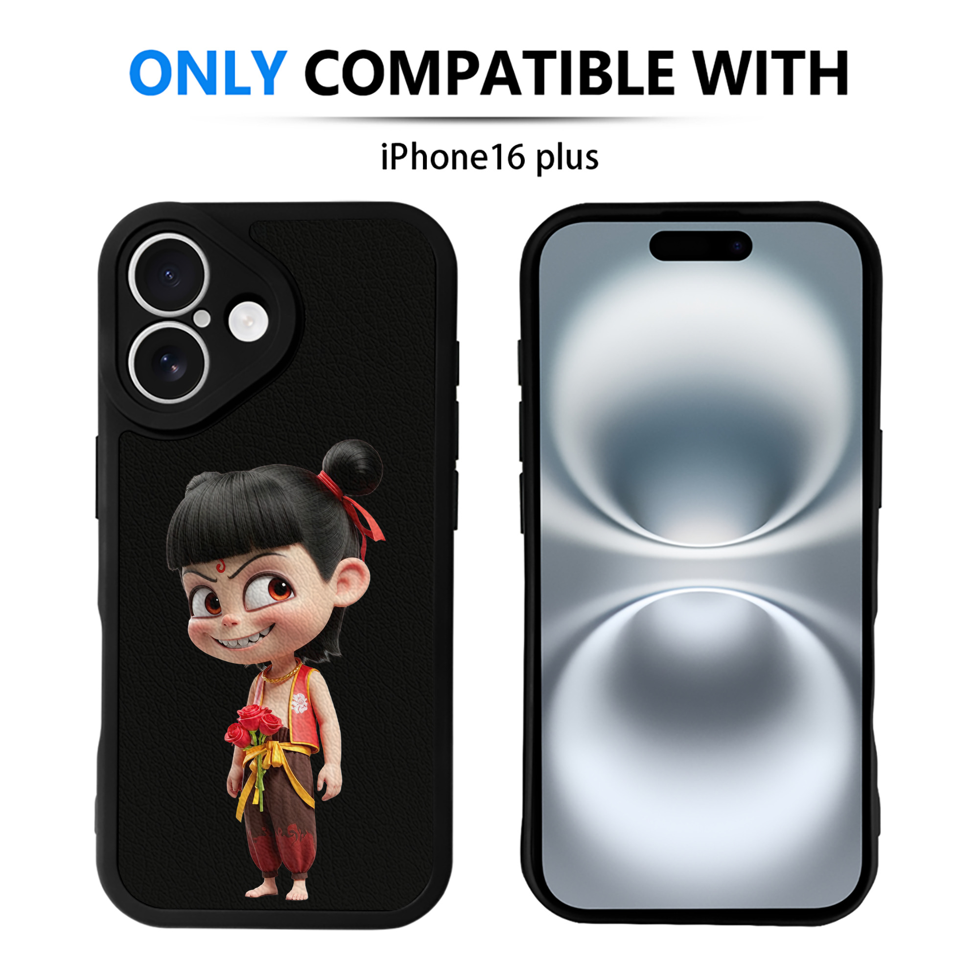 （画像用） Ne Zha 2 ナタ 魔童の大暴れ 【iPhone 16シリーズ対応】シリコンスマホケース（レザー調） 材質：シリコン